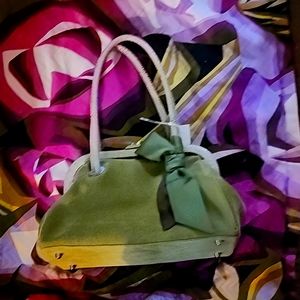 Lime Green Suede Satchel